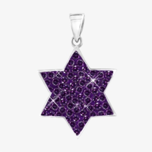 Sterling Silver Star Of David Pendant With Amethyst - Euclidean Geometry And Fractals