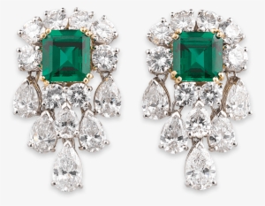 Unenhanced Emerald And Diamond Earrings