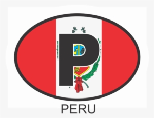 Peru Osc1 Colour Oval Car Decal - Flag Fridge Refrigerator Magnets - Americas (country: