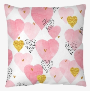 Pink Watercolor Hearts Pattern - Watercolor Painting