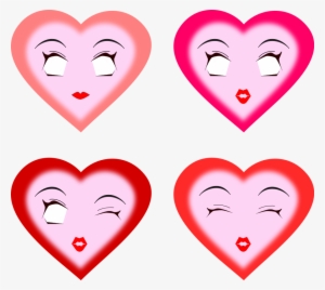 Cartoon Hearts With Faces