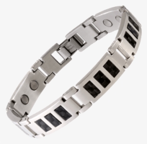 Black Carbon Fiber Stainless Magnetic Mens Bracelet - Sabona Black Carbon Fiber Stainless Magnetic Bracelet