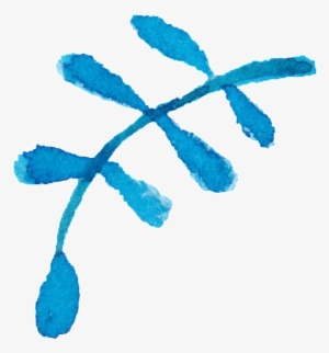 Blue Transparent Watercolor Hand Painted Flowers Decorative - Watercolor Painting