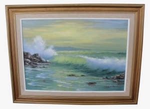 Oil On Canvas Sea Scape Painting By Ji Minh On Chairish - Picture Frame