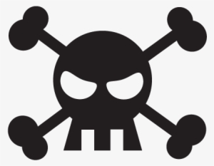 Cartoon Skull Amp Crossbones Wall Wall Art Decal - Clipart Computer Threats Png Art