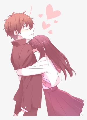 Anime Love Couple Png Transparent - Anime Girl Hugging A Boy