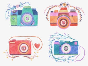 Camera Watercolor Painting Photography Drawing - Camaras Fotograficas Con Diseño