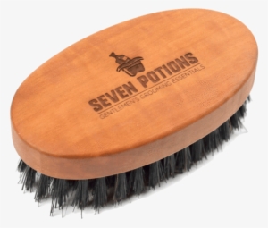 Oval Shaped Pear Wood With Natural Boar Bristles Seven - Boar Bristle Beard Brush