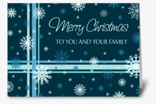 Merry Christmas Teal White Snowflakes Greeting Card - Greeting Card