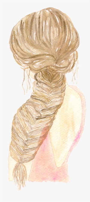 Watercolor Fishtail Braid - Watercolor Painting