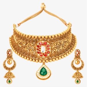 Necklace Jewellery Set Png Image - Gold Jewellery Set Png
