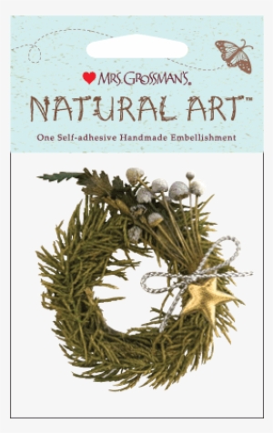 Blue Berries Wreath Sticker - Mrs. Grossman's Natural Art-pink Roses In Pot