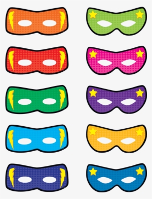 Black /& White Speech-thought Bubbles Accents - Superhero Masks Clip Art