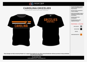 Carolina Grizzlies Black Gray Orange White Custom Design - Pantone 871c T Shirt
