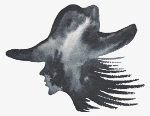 Western Cowboy Black And White Watercolor Fashion Transparent - Hat