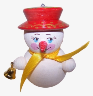 Snowman With Bell & Yellow Ribbon - Clown