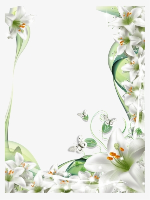 Lilies Frame Suitable For Sympathy Card Frames - White Lily Flower Frame