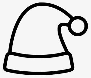 Christmas Hat - - Santa Hat Black And White Png