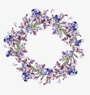 Discover Ideas About Watercolor Cards - Purple Wreath Png