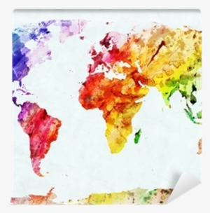 In Travel Contemporary Teenagers Room Wall Murals - Watercolor Map Of World Mural