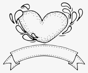 Blanco Y Negro Pintado A Mano En Forma De Corazon Amor - Encapsulated Postscript