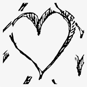 Heart Clipart Pencil - White Drawn Heart Transparent