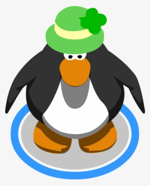 Shamrock Hat Penguin - Red Penguin Club Penguin
