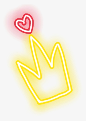 Glow Sticker Heart Crown Glowsticker Freetoedit - Neon Sign