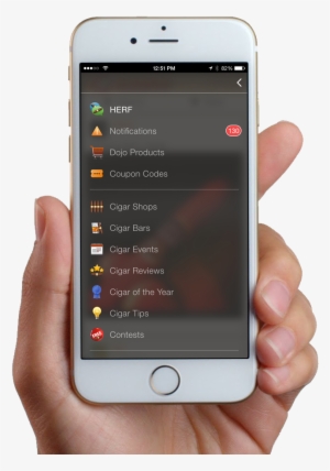 Hand Holding Iphone 6 Gold With Cigar Dojo App - - Xiaomi Yi Dome Camera 1080p