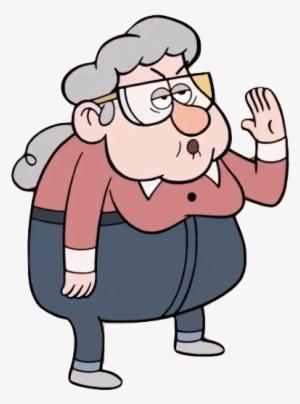 Unnamed Old Woman In Pink - Cartoon