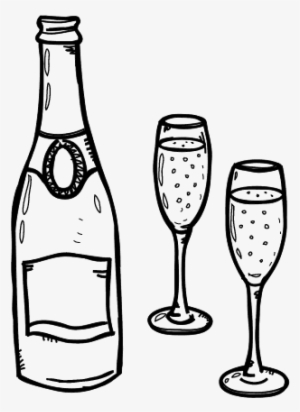 Champagne Bottle Drawing At Getdrawings - Copa De Vino Para Colorear