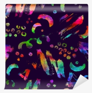 Rainbow Watercolor Color On Violet Background - Watercolor Painting