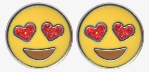 Heart Eyes Emoji Earrings - Lapel Pin