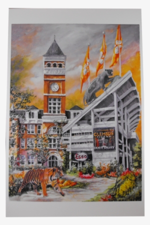 Clemson Icons Print - Painting Of Death Valley Clemson
