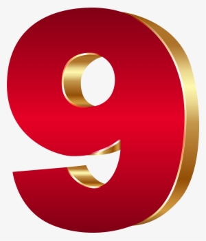 3d Number Nine Red Gold Png Clip Art Imageu200b Gallery