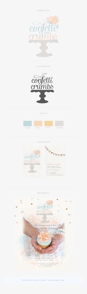 Confetti And Crumbs- Events And Desserts Business Logo - Style