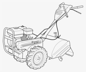 Free Vector Walking Tractor Power Tiller Clip Art - Lawn Mower Clip Art