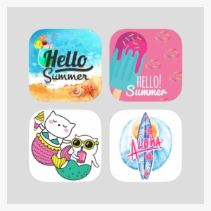 Hot Summer Beach Fun Stickers Bundle On The App Store - Cat