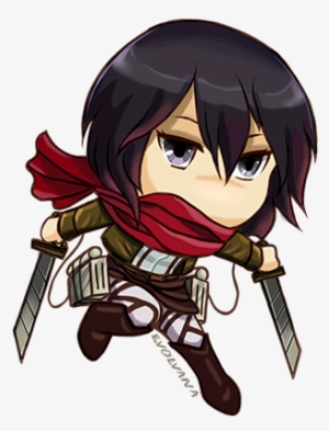 Banner Black And White Download Chibi By Evolvana On - Mikasa Chibi