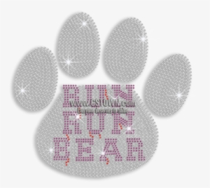 Run Run Bear Paw Iron-on Rhinestone Transfer - Cross-stitch