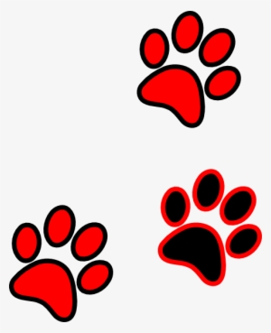 Red Paw Print Png Picture Freeuse - Red And Black Paw Print