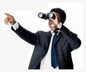 Your Call & Processing Partner - Man With Binoculars Png