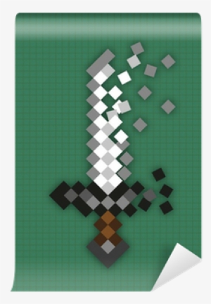 Pixel Sword Used In Computer Games Wall Mural • Pixers®