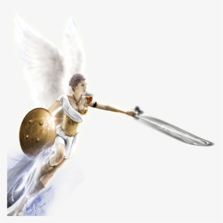 Angel, Sword, Coat Of Arms - Angel With Sword Png