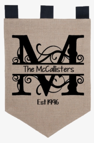 Blank Burlap Flag - Monogramm Vincents V Tischset