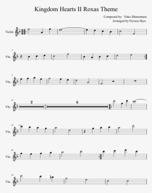 Kingdom Hearts Ii Roxas Theme Sheet Music Composed - Kingdom Hearts Theme Song Violin Sheet Music