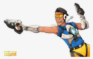 The Scout As Traceroverwatch / Team Fortress - Tracer And Scout Fanart