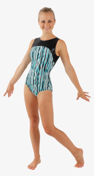 Wavy Stripe Tank Leotard - Leotard