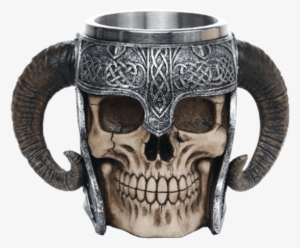 Skull Helmet Png - Viking Skull Of Valhalla Warrior Mug Tankard 13oz,