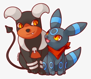 Graphic Library Commission Shiny Umbreon And Houndoom - Houndoom And Shiny Umbreon